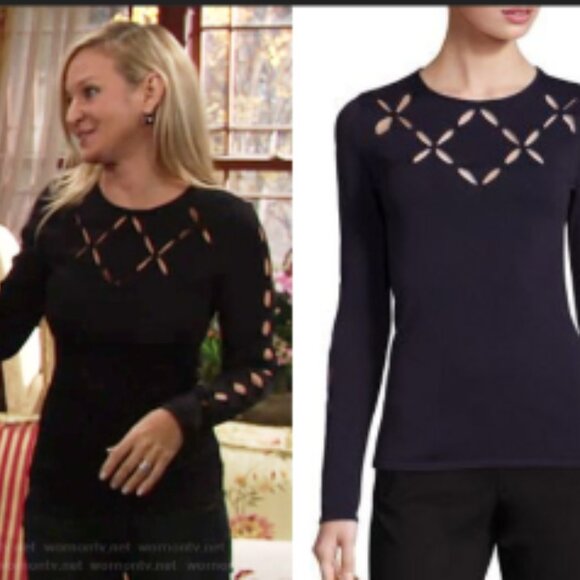 Bailey 44 Navy Mergers Cross Cut Top, Size: Small - Picture 3 of 6